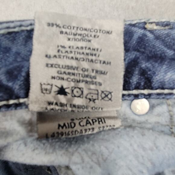 Silver Jeans Womens Size 26 Suki Mid Capri Distressed Embellished - Picture 12 of 16